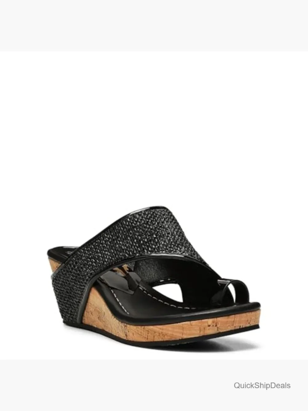 Comfortable Platform Wedge Sandals with Memory Foam Insole Faux Leather